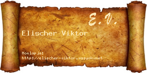 Elischer Viktor névjegykártya
